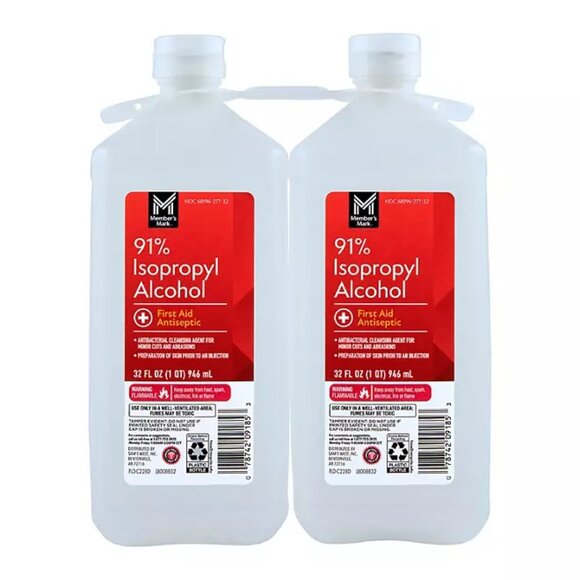 Member's Mark 91% Isopropyl Alcohol, 32 fl. oz., 2 pk. - Picture 1 of 2